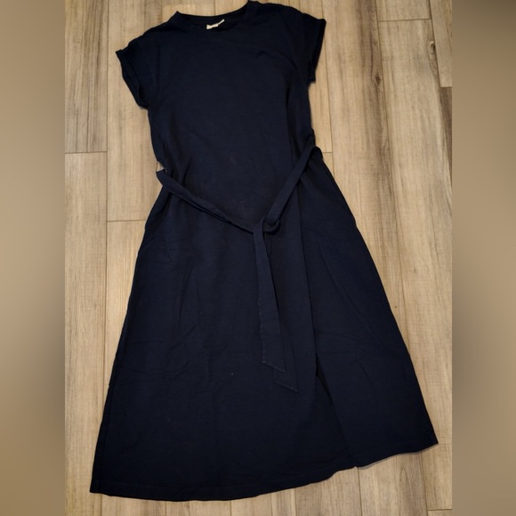 On 34th Women’s Navy Tie Waist Dress Size M Office Work Casual Lagonlook - Picture 7 of 12